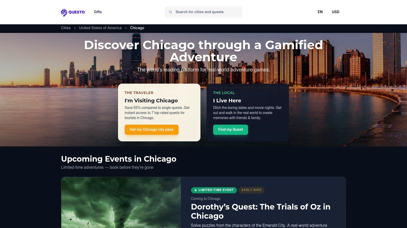 Questo (self-guided, gamified walking tours and scavenger hunts)