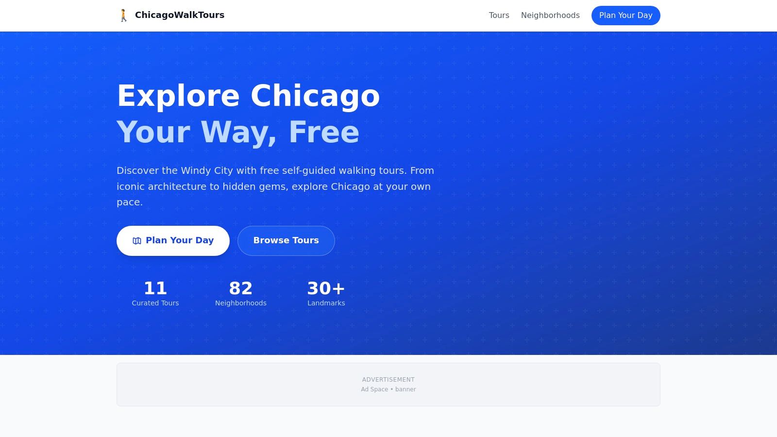 ChicagoWalkTours (free, locally curated self-guided tours + itinerary builder)