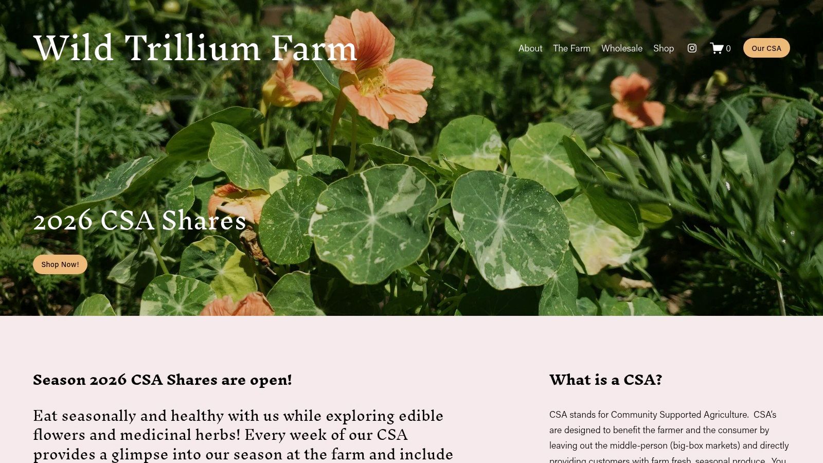 Wild Trillium Farm – Veg + Edible Flowers/Herbs CSA