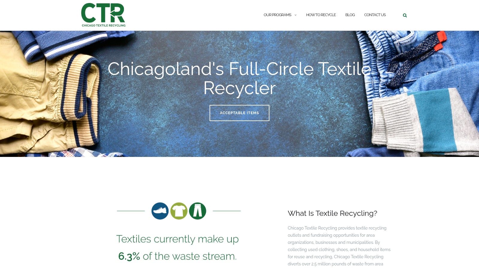 Chicago Textile Recycling (CTR) – division of Wipeco