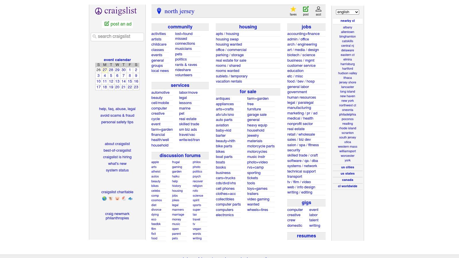 Craigslist “Free” Section