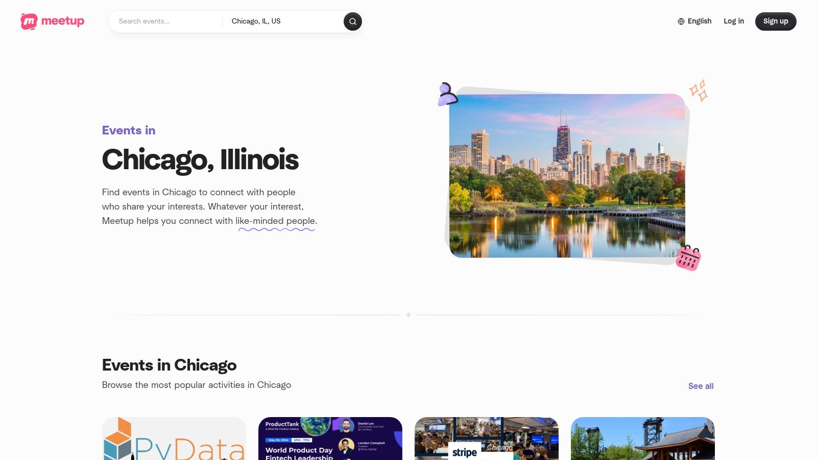Meetup – Chicago Community & Social Categories