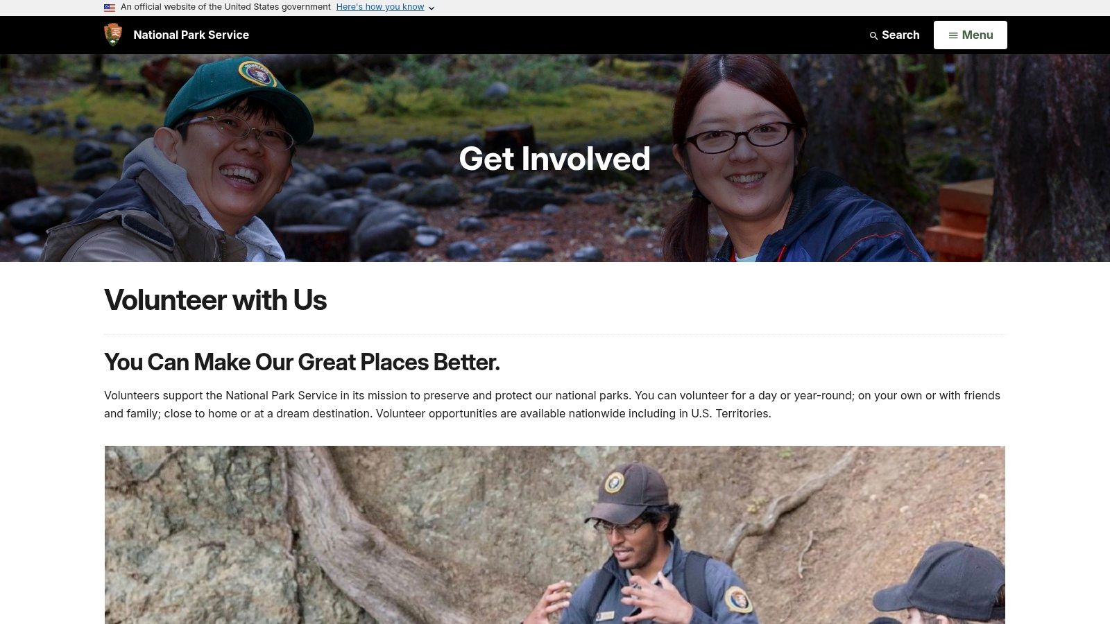 National Park Service, Volunteers-In-Parks (VIP)