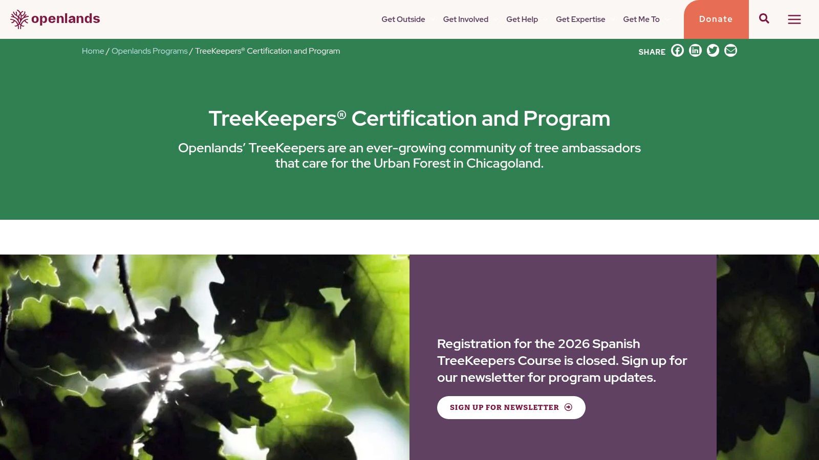 Openlands, TreeKeepers + TreePlanters Grants