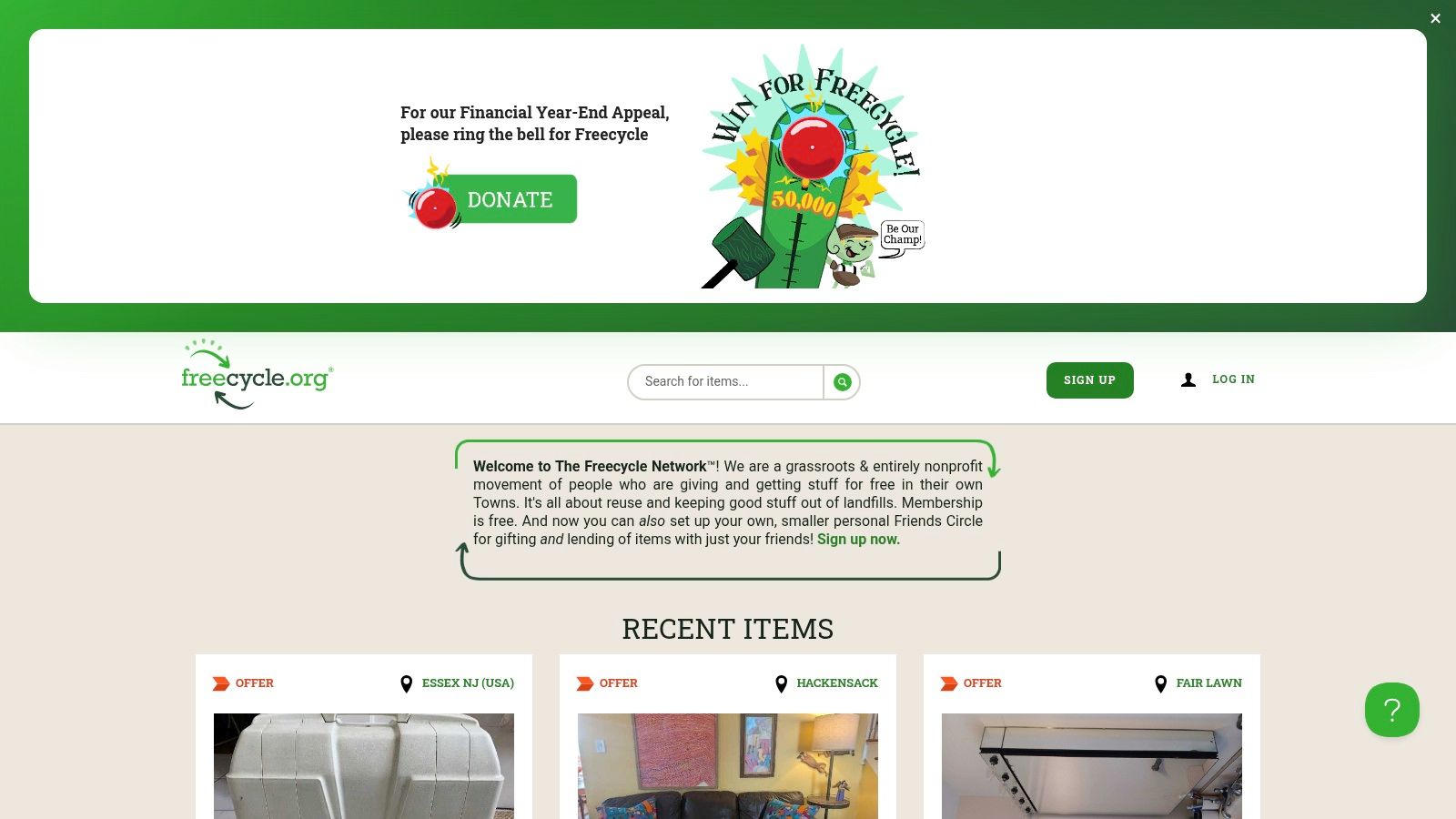 Community Reuse Platforms (Freecycle, Buy Nothing, Craigslist Free)