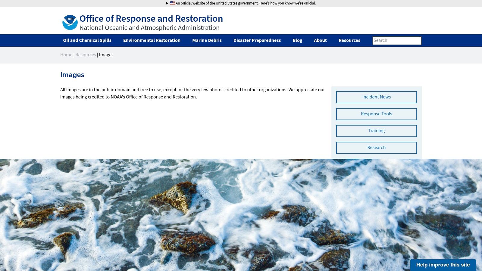 NOAA Office of Response & Restoration – Image Collections (Marine Debris)